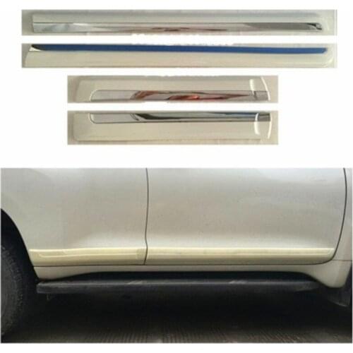 4Pcs For Toyota Prado 2008-2016 Car Body Side Door Moulding Cover Trim ABS Styling Garnish Sticker