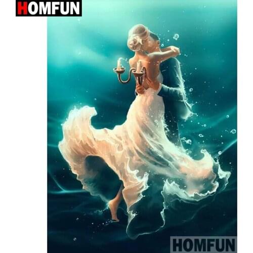 HOMFUN Full Square/Round Drill 5D DIY Diamond Painting "Couple character scenery" Embroidery Cross Stitch 3D Home Decor A10546