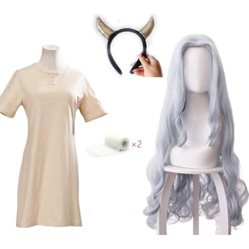 Anime Boku no My Hero Academia Eri Cosplay Costume Wigs Horn Halloween Costumes Long Dresses Clothes For Women