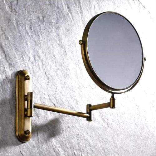 Antique bronze/Gold/Black/Chrome brass wall makeup mirror 8 inch bathroom mirror antique decorative makeup mirrors