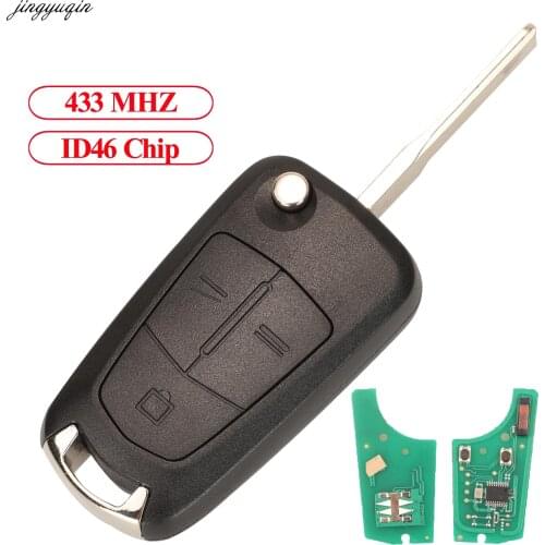 Jingyuqin Remote Control Car Key 433MHZ ID46 PCF7946 For Vauxhall Corsa D Meriva B Opel Astra H Vectra C Zafira B 3B HU43 Blade