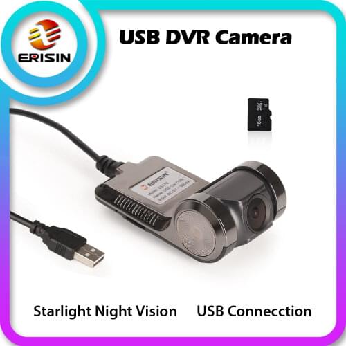 570K 120° 720P USB DVR HD Dash Recorder Front Camera+16G TF Card For Android Car Stereo Autoradio