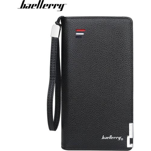 Baellerry 2021 Mens Wallet Phone Bag Designer Wristlet Purse Classic Long Large Card Holder Male Zipper Wallet New Clutch Bag