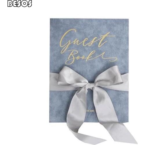 Velvet European Style Sign In This Wedding Sign-In Book Stylish And Simple 22 Pages Free To Sign B0029M