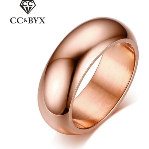 CC Classic Titanium Steel Men Ring Simple Trendy Jewelry Smooth Ringen Rose Gold-Color Party Accessories Personality Anel CC934d