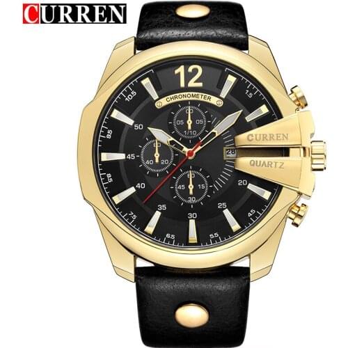 CURREN Men Watch Men Quartz Wristwatches Male Clock Top Brand Luxury Reloj Hombres Leather Wrist Watches with Calendar 8176