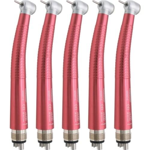 COXO Original Product Highspeed Color Handpiece 4 Hole Ceramic Bearing Air Turbine Push Botton5 pcs/1 set red