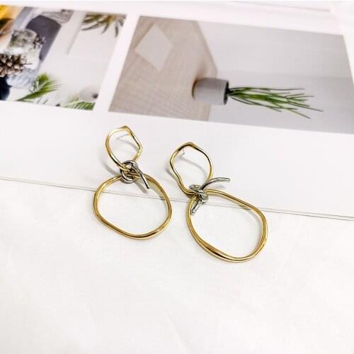 DAVINI Golden Circle Drop Earrings Trendy Statement Minimalist Geometric Earring For Women Female Party Jewelry Gifts MG155