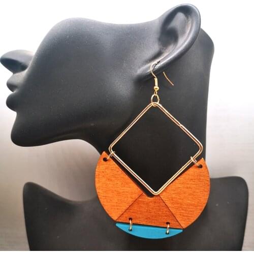 2020 Big Size Drop Wooden Earrings