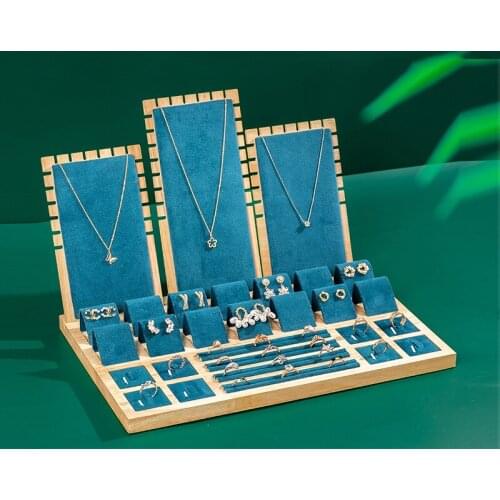 Jewelry Display Props Necklace Jewelry Wood Show Support Ring Bracelet Pendant Jade Show Support Display Display Tray
