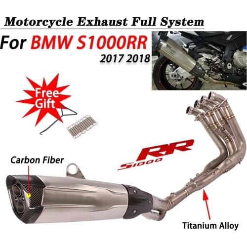 For BMW S1000RR 2017 2018 Motorcycle Exhaust Orignal Interface Full System Link Pipe Escape Moto Titanium Alloy Modified Muffler