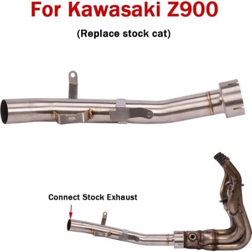 For Kawasaki Z900 Motorcycle Exhaust Pipe Delete Cat Mid Pipe Escape Connect Link Tube Stainless Steel Slip On Z900