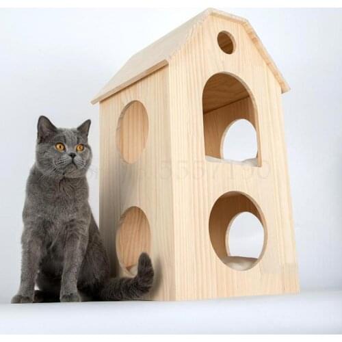 Imported Finnish pine solid wood cat climbing frame cat nest cat tree mute treadmill runner cat castle