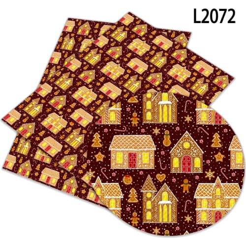 30 Cm X 136 Cm Santa Claus Christmas Theme Pattern Printed Suede PU Fabric Used for Diy Crafts and Hair Accessories