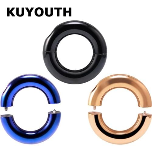 KUYOUTH Popular Stainless Steel Round Screw Seamless Ear Weight Gauges Body Piercing Jewelry Earring Expanders Stretchers 2PCS