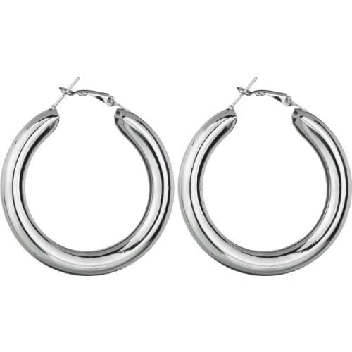 Fashion, fashion and exaggeration personality thick tube Round Earrings for women