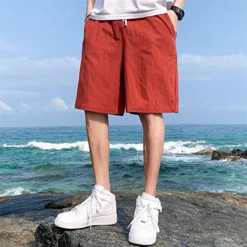 Mens Cotton Linen Shorts Loose Drawstring Half Pants Korean Style Casual Streetwear Sports Beach Shorts Large Size M-7XL 8XL