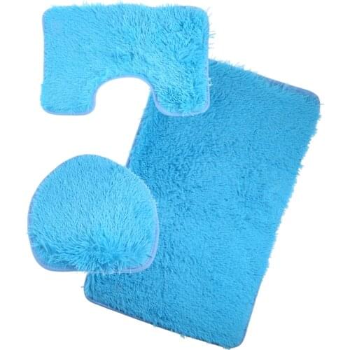 X6HD Bath Mat Set Soft PV Bathroom Rugs Mat Absorbent Plush Shaggy Bath Rugs Set Machine Washable & Non Slip Bath Colorful