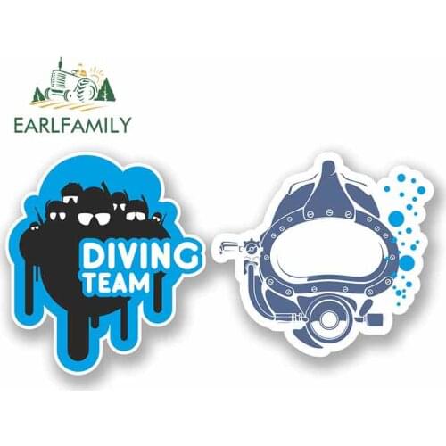 EARLFAMILY 13cm x 8.7cm For Scuba Diving Funny Car Stickers Waterproof Occlusion Scratch Suitable For VAN RV SUV Vinyl Material
