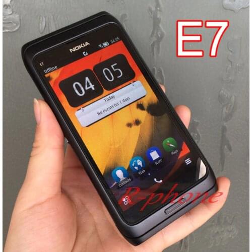 Nokia E7 Original Unlocked GSM 3G Mobile Phone WIFI GPS 8MP QWERTY English Arabic Russian keyboard Refurbished