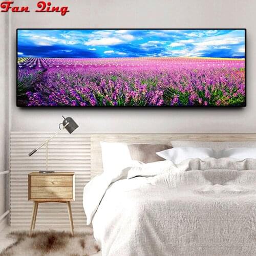 Natural scenery Diamond Embroidery full round diamond painting Lavender flower field mosaic rhinestones painting,cross stitch