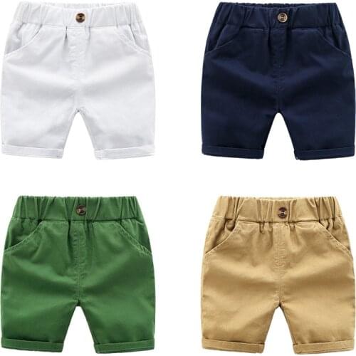 2020 solid colors Kids Trousers girls clothes Children Pants for baby boys shorts size90~130 summer beach candy white woven