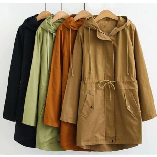 Autumn and Winter Large Size Womens Hooded Windbreaker 4x 5xl 6xl 7xl 8xl Casual Four-color Fashion Windbreaker Bust 132cm