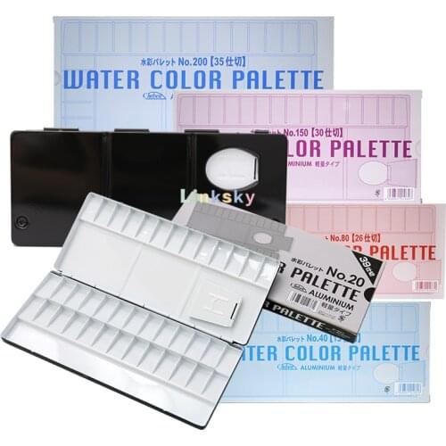 Holbein Watercolour Light Aluminium Baked Paint Metal Palette 13/26/30/35/39 Slot,lightweight for Outdoor Painting and Travel