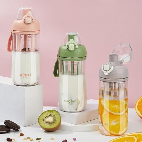 Portable Tritan Sport Water Bottle Protein Shaker Fitness 500ML 600ML Direct Drinking Leakproof Eco Friendly BPA Free