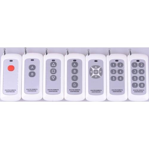Remote Control Transmitter for Remote Switch 1/2/3/4/5/6/8 Button Small Size Long Range Big Button Remote key pad 2262/EV1527