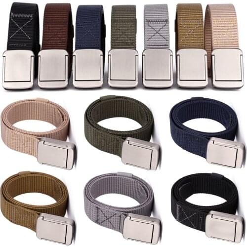 Mens Smooth Buckle Belts Quick Dry Durable Nylon Waistband Solid Color Belt BLTRD0018