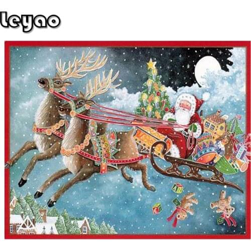 Merry Christmas gift diamond painting snow landscape,Santa Claus, Christmas Decorations for Home 2021 happy new year embroidery