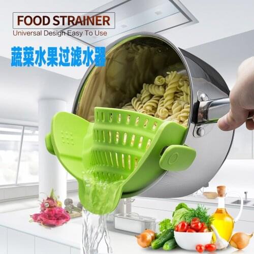 Food Drain Strainer Silicone Cleaning Food Pot Side Pour Water Filter Water Tool Useful Kitchen Gadgets And Accessories