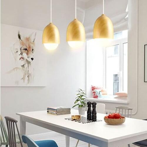 Milado Modern Creative Glass and Wood Nuts Pendant Lights Warm living room decoration Lamp