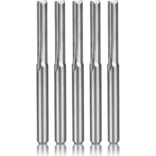5PCS Two Flutes Spiral Carbide Mill Tool Cutters for CNC Router, Compression Wood End Mill Cutter Bits, 3.175X17mm