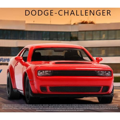 RMZ CITY 1:36 Dodge Challenger SRT Demon Sports Car Alloy Diecast Car Model Toy With Pull Back For Children Gifts Toy Collection