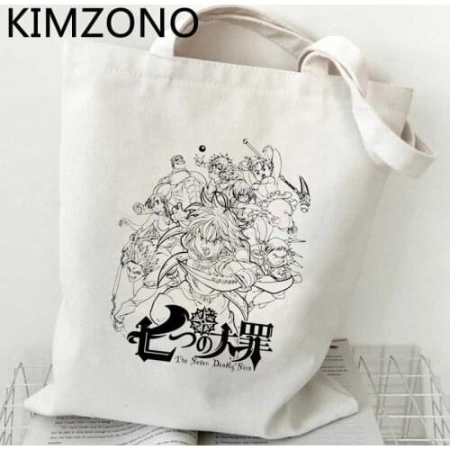 Seven Deadly Sins shopping bag bolsa tote bolsas de tela bolso eco cotton bag jute reciclaje woven sacolas
