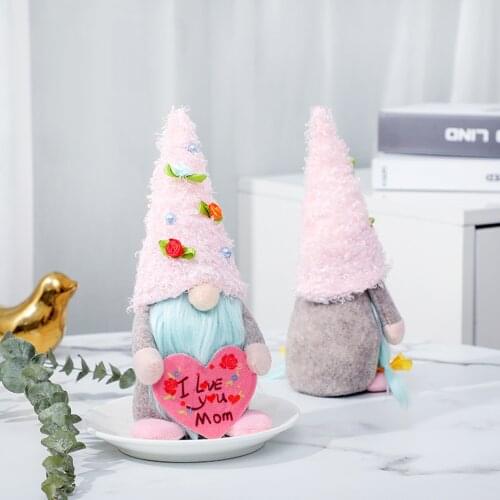 Mothers Day Decoration 22cm Faceless Doll Party Gifts Faceless Gnome Holding Heart Plush Doll Home Decoration