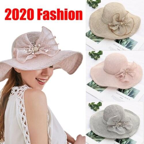 Womens Summer Large Floppy Folding Wide Brim Cap Sun Straw Beach Hat