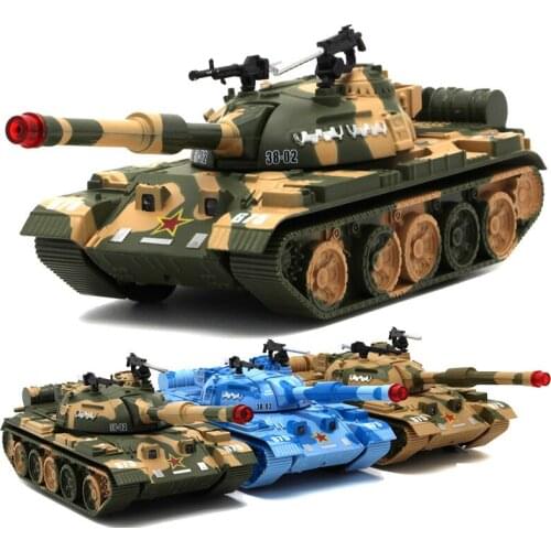 1pcs 96 Tank Kits Kids Toys Main Battle Tanks Alloy Model Military Toy Sound and Light Collectible for Children Gifts