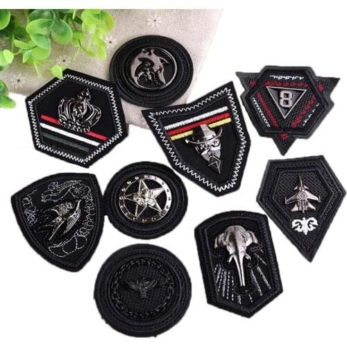 1pc New Arrival Stereo Embroidery Chapter Down Clothes Metal Cool Skin Label Badge Patch Cloth Label Punk Black Metal Patches