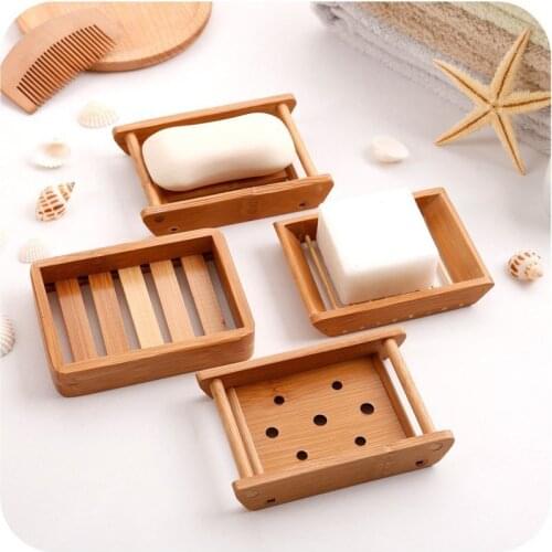 1 Pc Portable Wooden Soap Dishes Creative Simple Bamboo Manual Drain Soap Box Bathroom Bathroom Japanese Style Soap Soap Box
