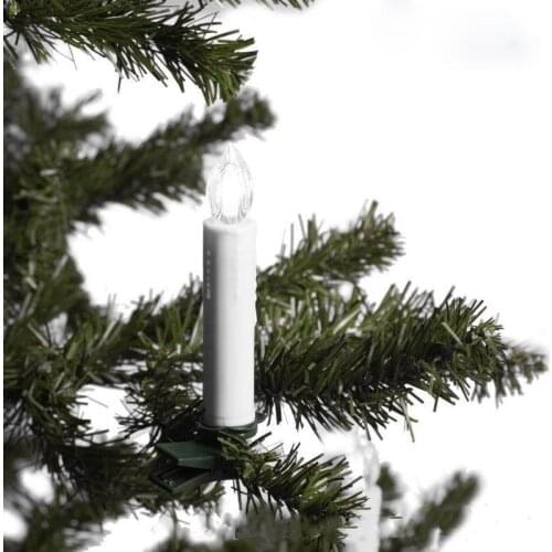 10pcs Battery Powered Remote Control LED Taper Candle w/6key Controller &Mount clip Christmas/Wedding party tree Decor-Warm whit