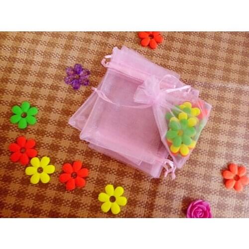 1000pcs 17*23cm Pink Organza Gift Bag Jewelry Packaging Display Bags Drawstring Pouch For Bracelets/necklace/wed Mini Yarn Bag