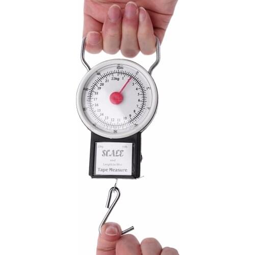 22kg/50lb Portable Hanging Scale Balance Fish Hook Weighing Balance Kitchen With Measuring Tape Measure Fishing Scales F26 21