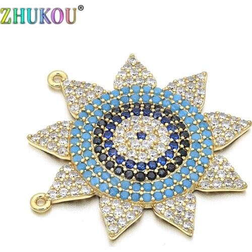 28x28mm Brass Micro Pave Cubic Zirconia Charms Pendants, Mixed Color, Hole: 0.5mm, Model: VD233