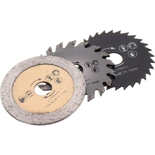 3Pcs HSS Saw Blade Mini Wood Circular Saw Blade Set Cutting Blade Rotary Tool with Mandrel