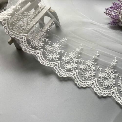 3yrd/lot 9cm Width White Clothing Material DIY Craft Wedding Embroidery Lace Trim Sewing Accessories Home Decoration New