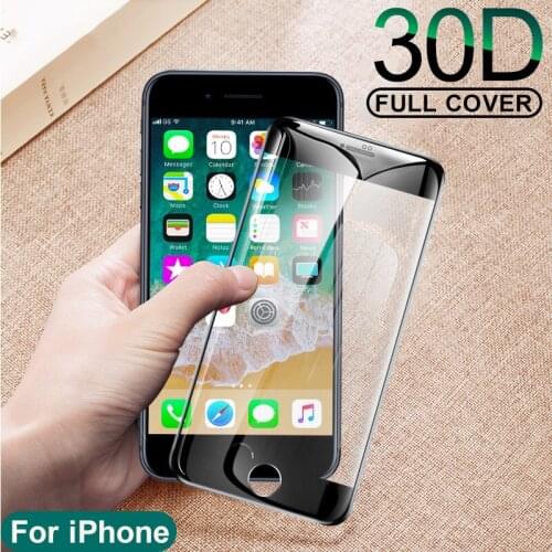 30D Protective glass on For iPhone 6 6s 7 8 Plus Curved for iPhone Xr X Xs Max Screen Protector Glass on iPhone 11 Pro Max Glass