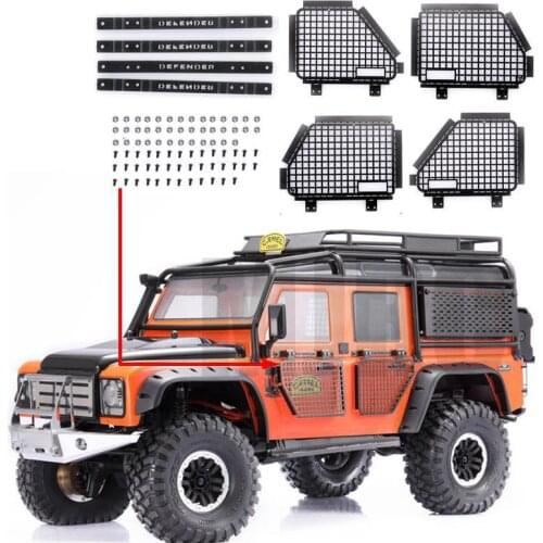 4pcs Metal Foldable Car Window Protective Net For 1/10 Rc Crawler Car Defender Traxxas Trx4 T4 TRX-4 Window Guard Net Guardrai